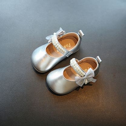 Solid Pearl Ballet Round Toe Flats - Sliver - 15.5cm - image 9