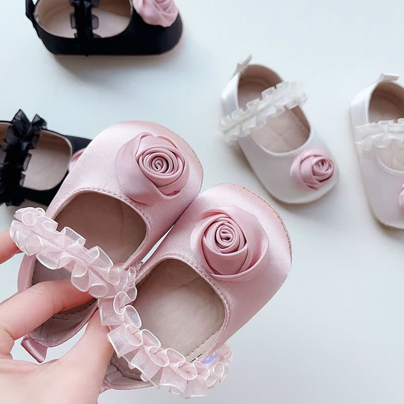 Solid Rosette Ballet Round Toe Flats - Pink - 13cm - image 4