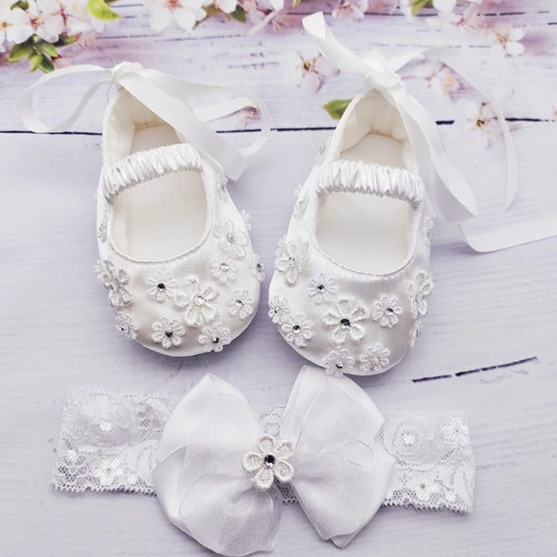 Solid Ribbon Rosette Bow Round Toe Flats - image 2