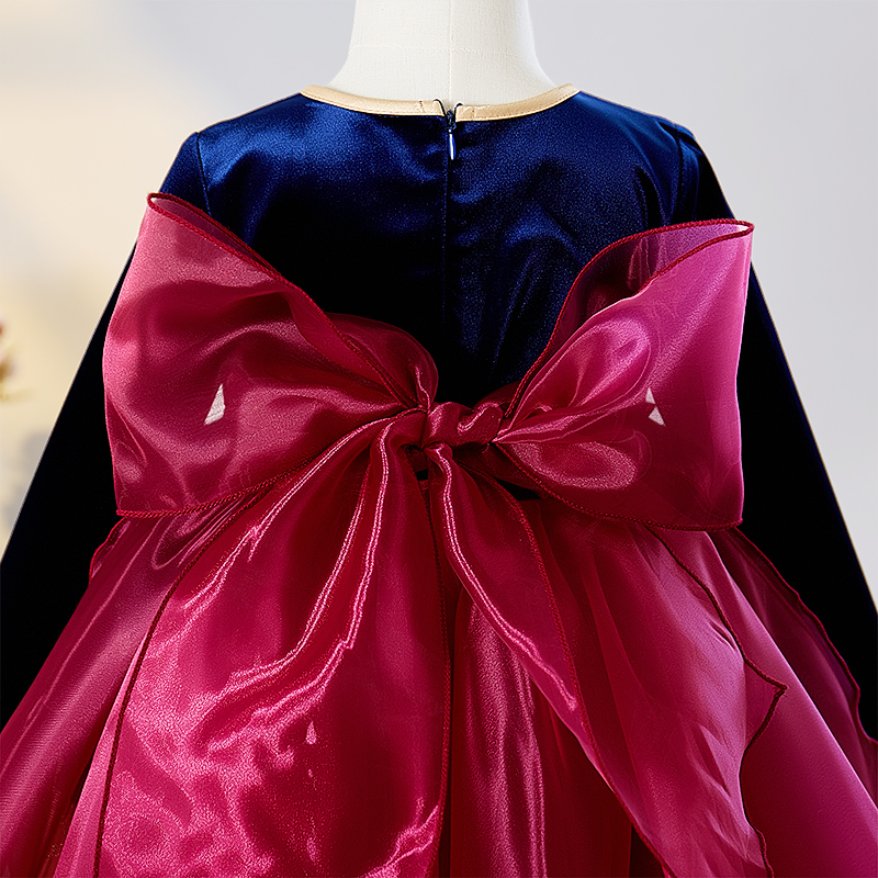 Velvet Folds Long Sleeve Midi Dresses - image 4