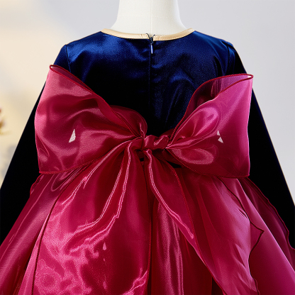 Velvet Folds Long Sleeve Midi Dresses - image 4