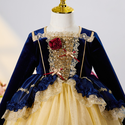 Velvet Folds Long Sleeve Midi Dresses - image 3