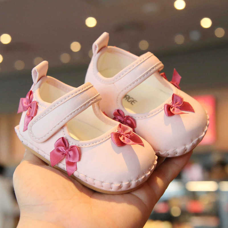 Solid Bow Round Toe Flats - Pink - 13cm - image 4