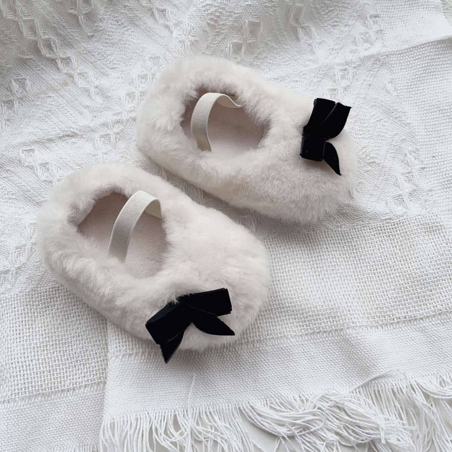 Solid Bow Round Toe Flats - White - 13cm - image 5