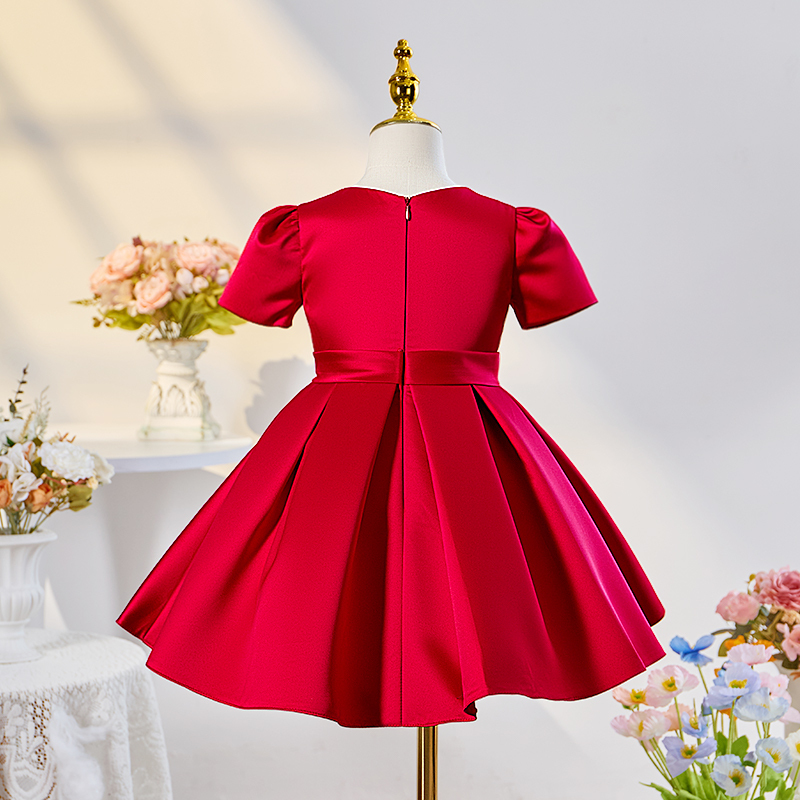 [Archive Sale] Satin Bow Short Sleeve Midi Dresses - image 2