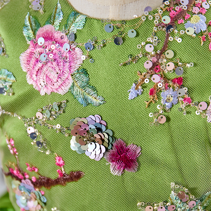 Satin Rosette Short Sleeve Mid-long Dresses - image 5