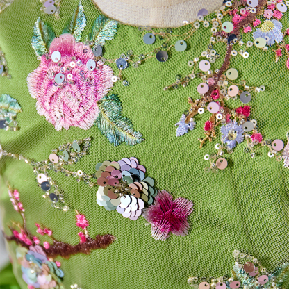 Satin Rosette Short Sleeve Mid-long Dresses - image 5