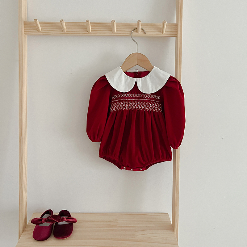 Velvet Scramble Long Sleeve Midi Dresses & Bodysuit - Red Bodysuit - 7-8Y - image 7