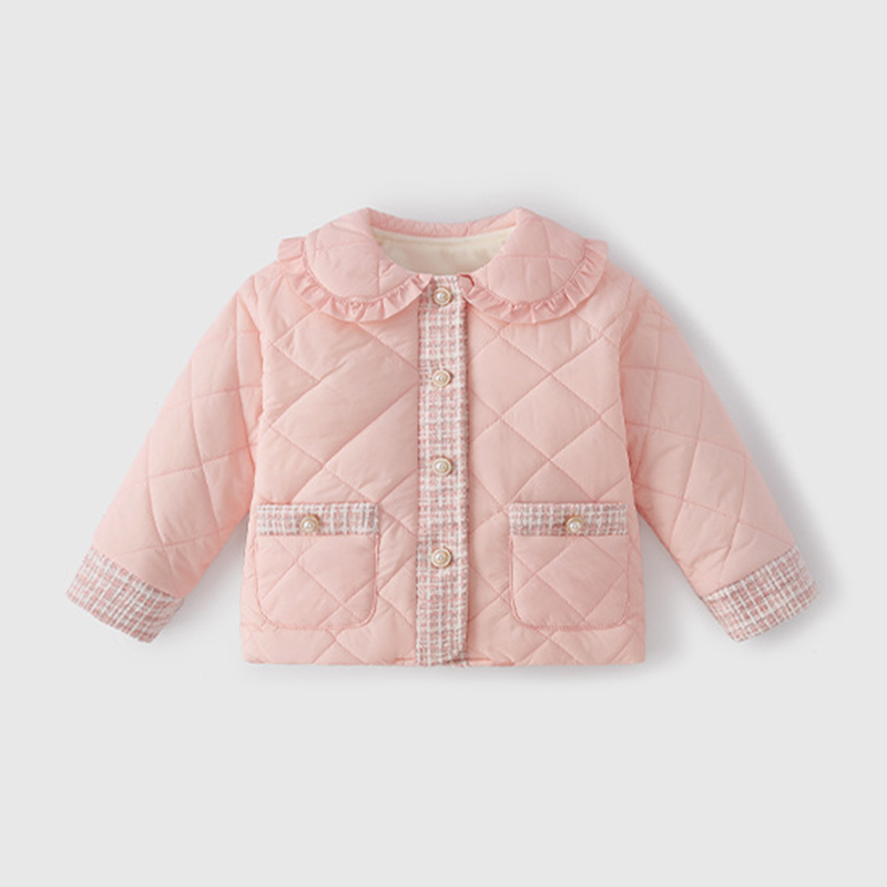 [Archive Sale] Nylon Stitching Lace Long Sleeve Regular Outerwear - Pink - 4-5Y【110cm】 - image 1