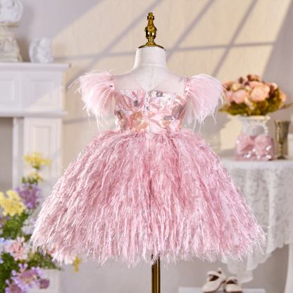 Chemical Fiber Blend Split Joint Cap Sleeves Midi Dresses - image 4