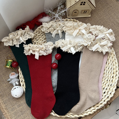 100% Cotton Solid With Bow Socks - image 10