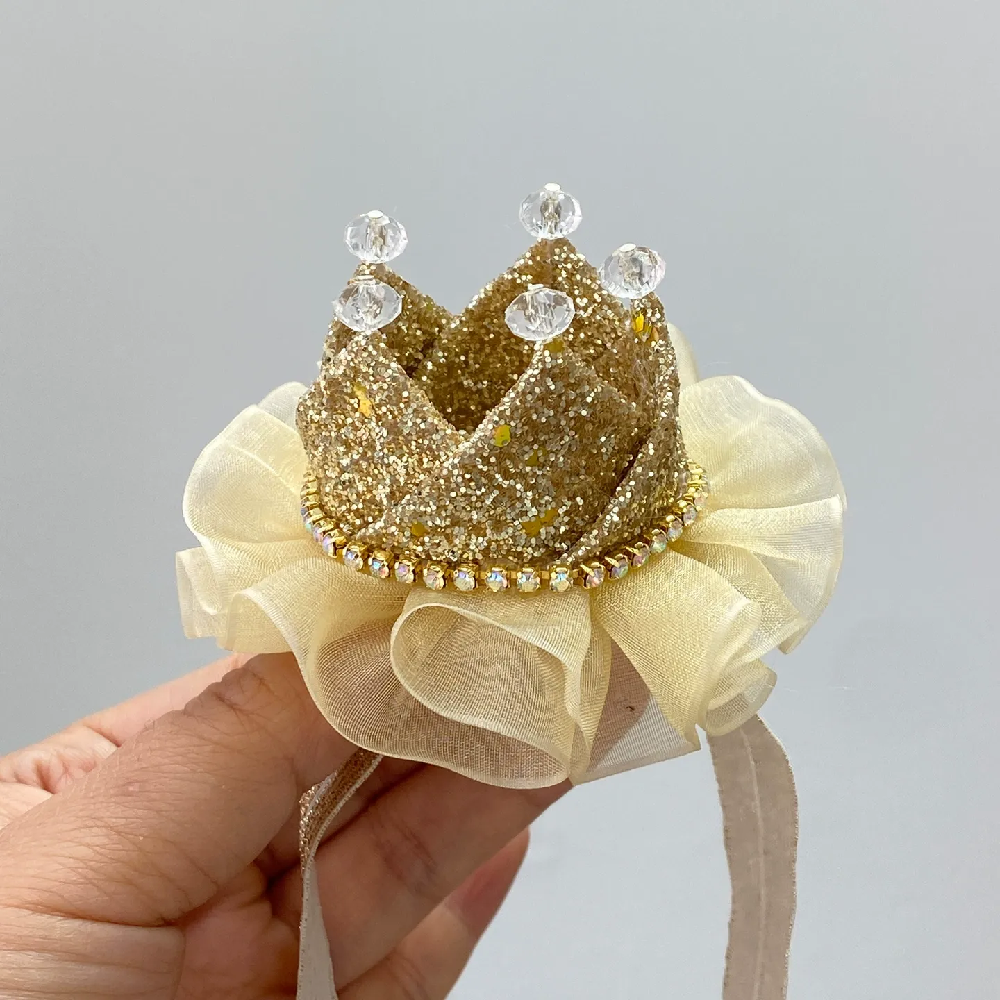 Solid With Glitter Hairband - Golden - image 3