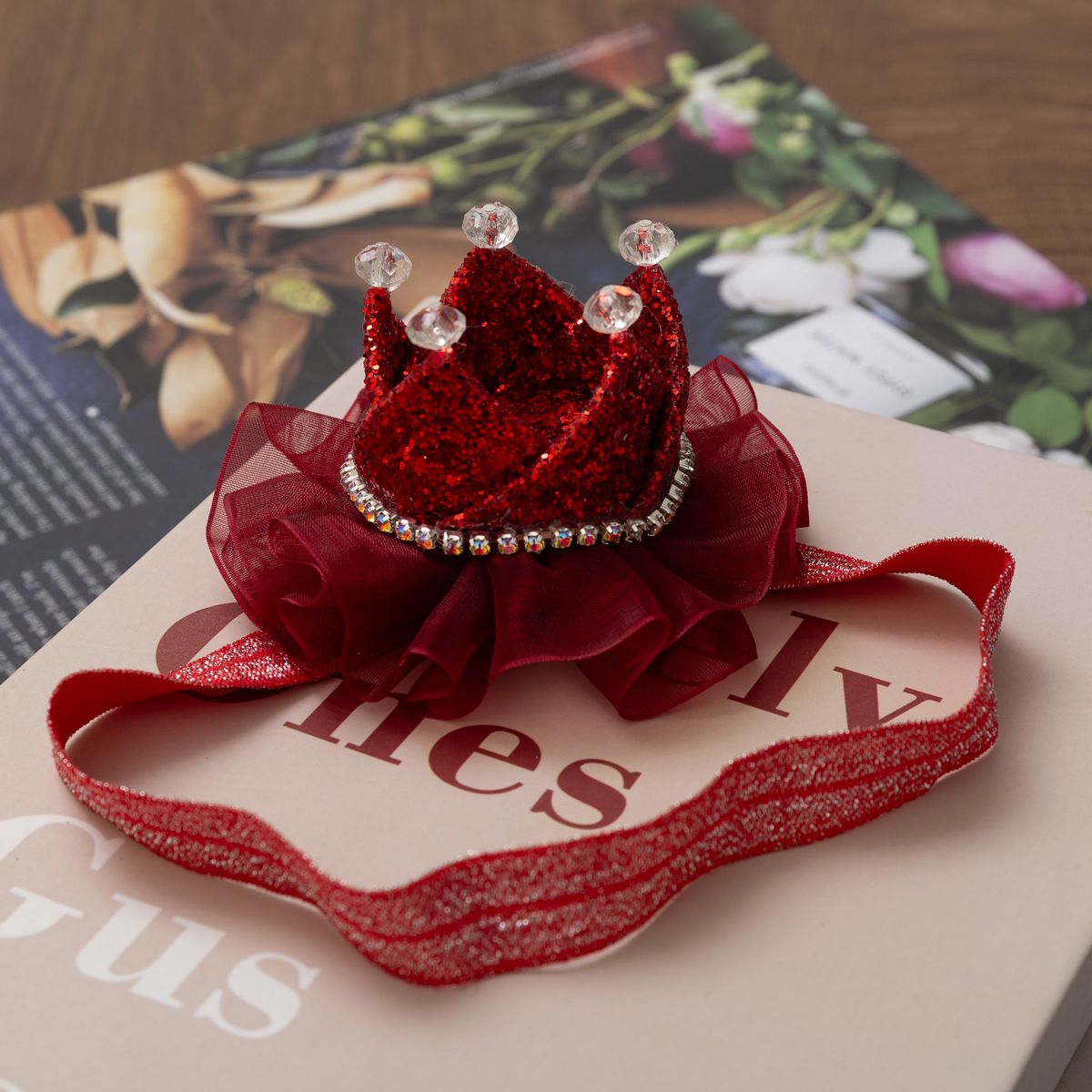 Solid With Glitter Hairband - Red - image 2