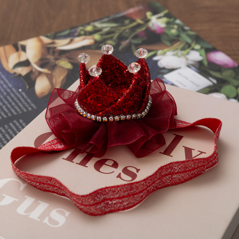 Solid With Glitter Hairband - Red - image 2