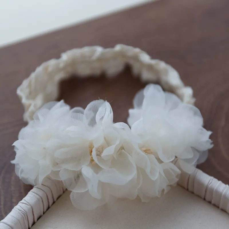 Solid Rosette Hairband - Beige - image 2