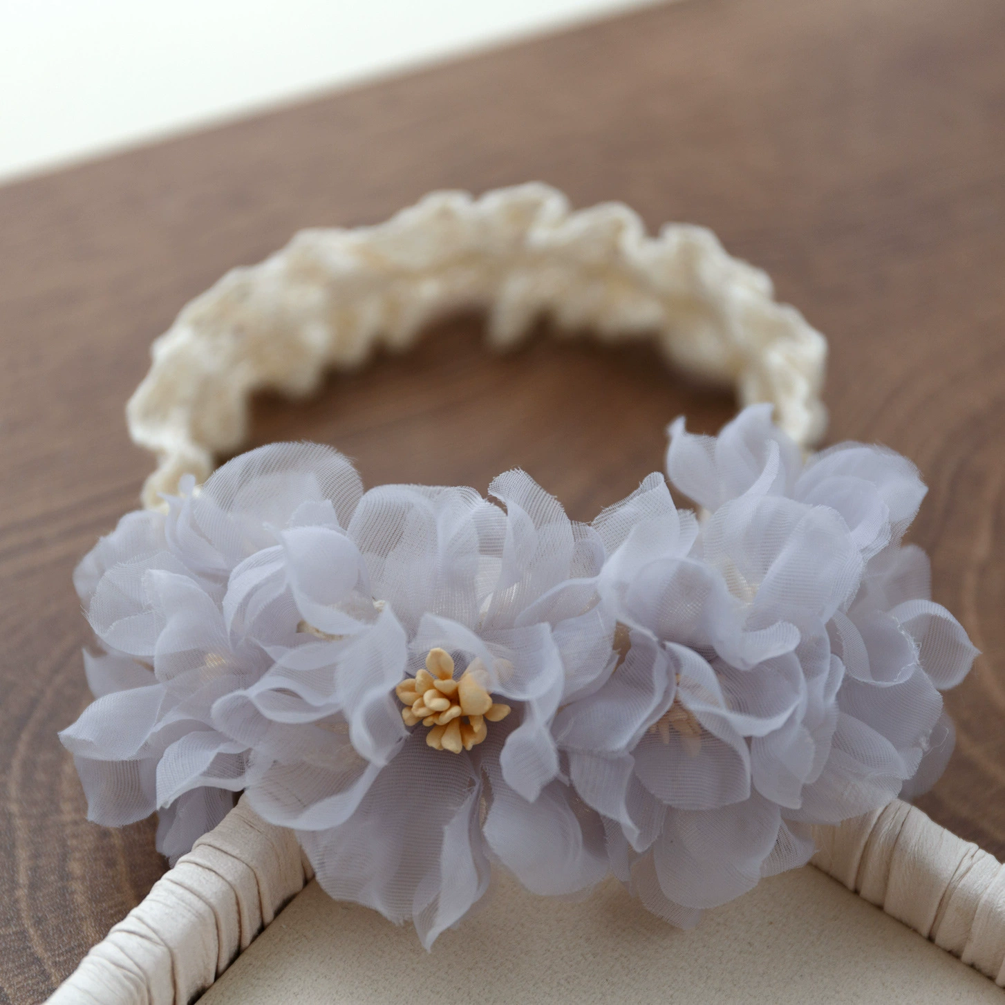 Solid Rosette Hairband - Grey - image 3