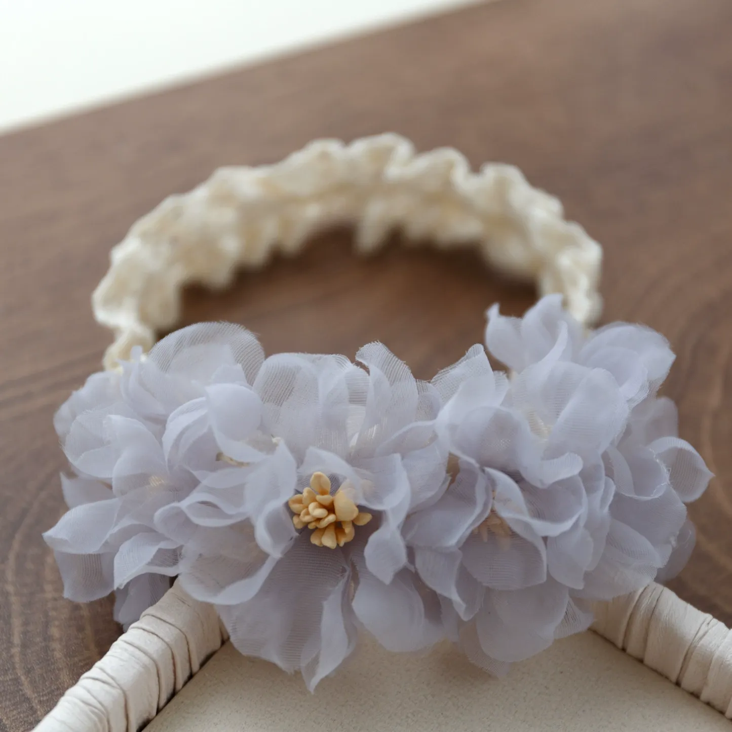 Solid Rosette Hairband - Grey - image 3