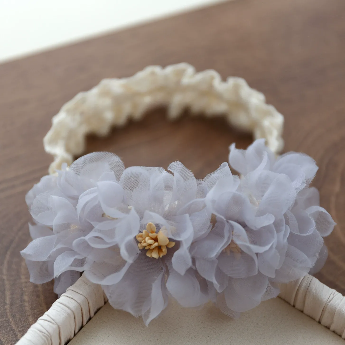 Solid Rosette Hairband - Grey - image 3