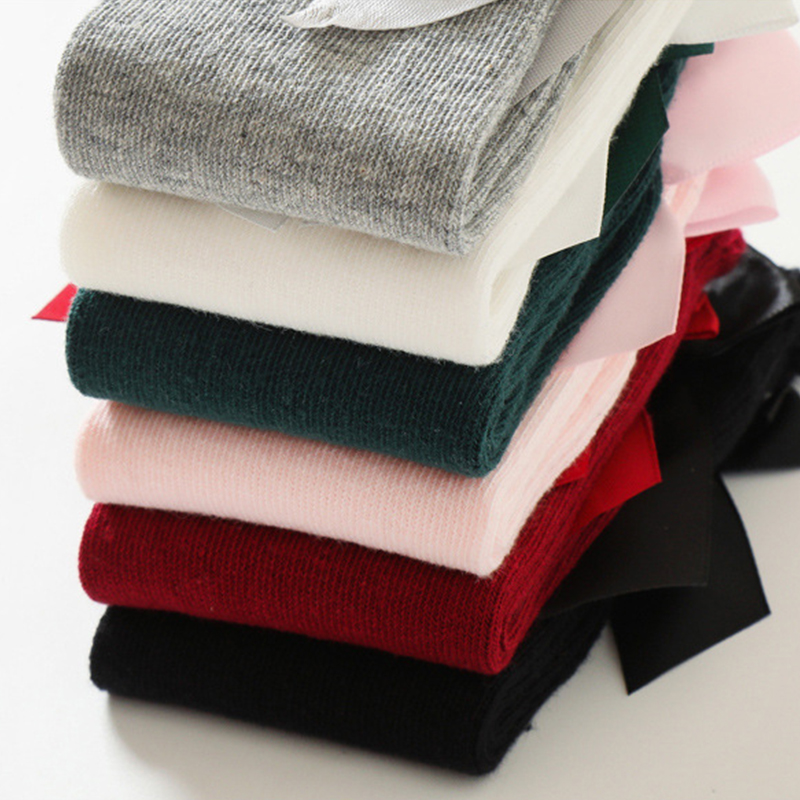 100% Cotton Solid With Bow Socks - image 2