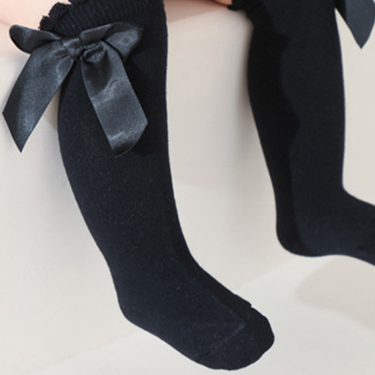 100% Cotton Solid With Bow Socks - image 19