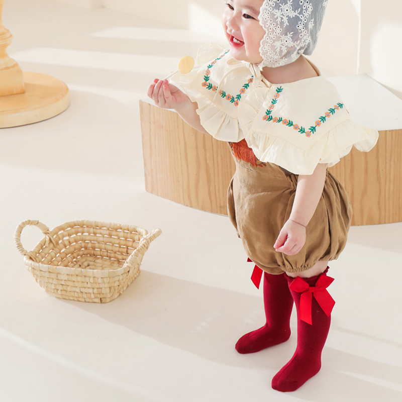 100% Cotton Solid With Bow Socks - image 16