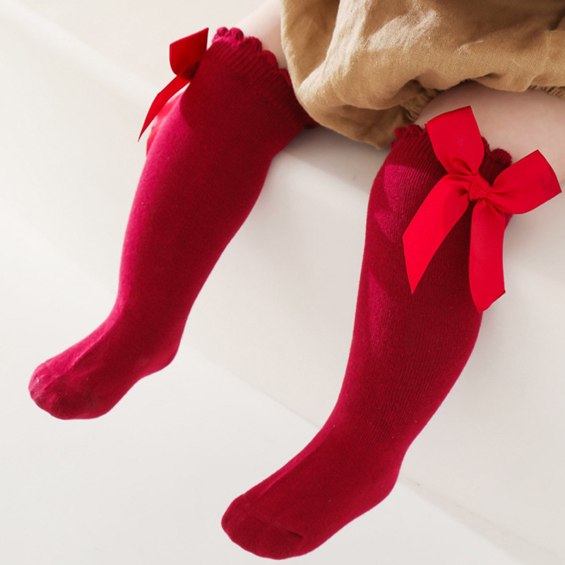 100% Cotton Solid With Bow Socks - image 15