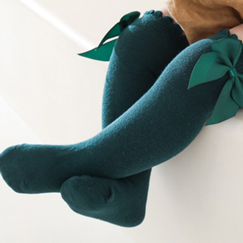 100% Cotton Solid With Bow Socks - image 22