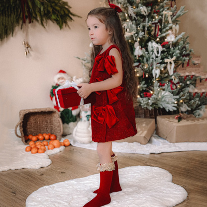 Velvet Bow Sleeveless Midi Dresses - image 5