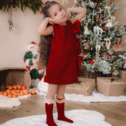 Velvet Bow Sleeveless Midi Dresses - image 4