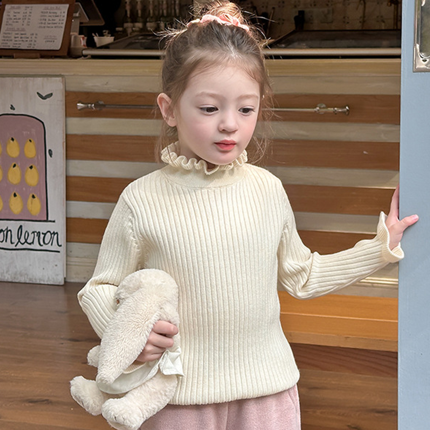 Acrylic Long Sleeve Regular Tops - image 5