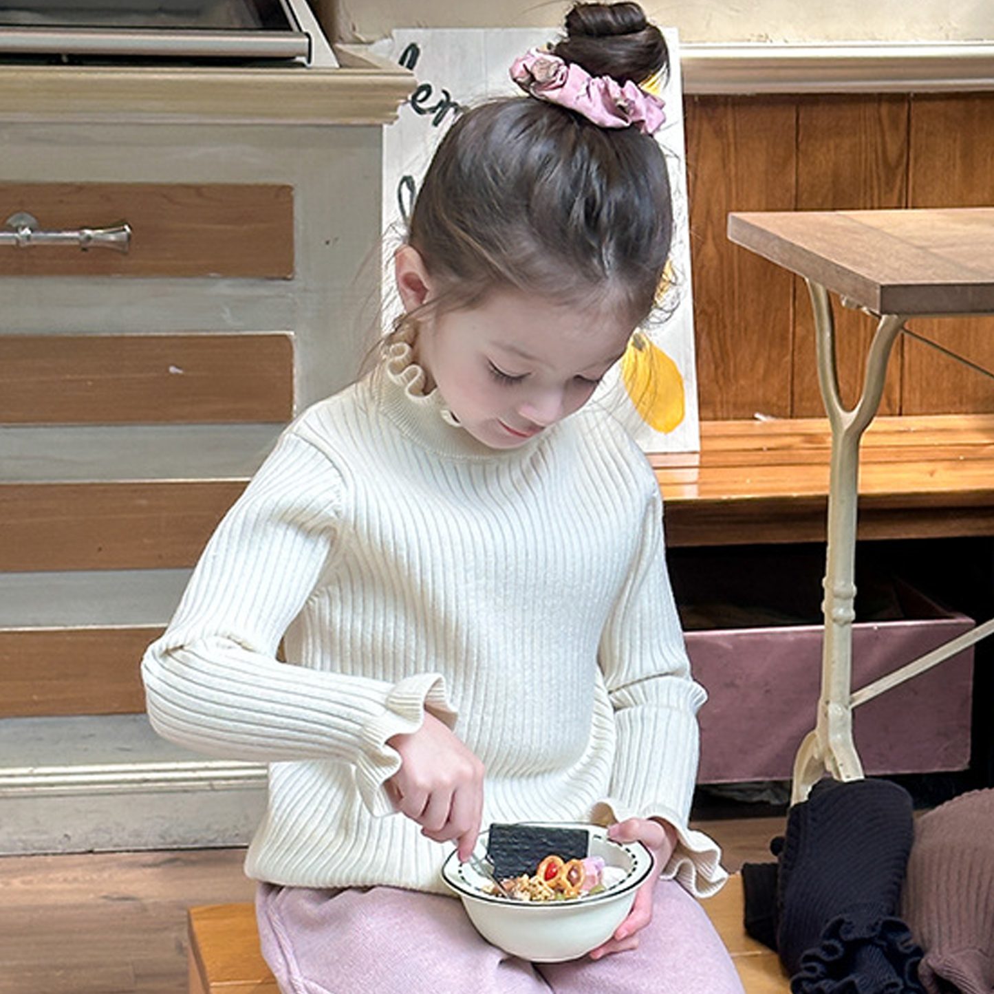 Acrylic Long Sleeve Regular Tops - image 7