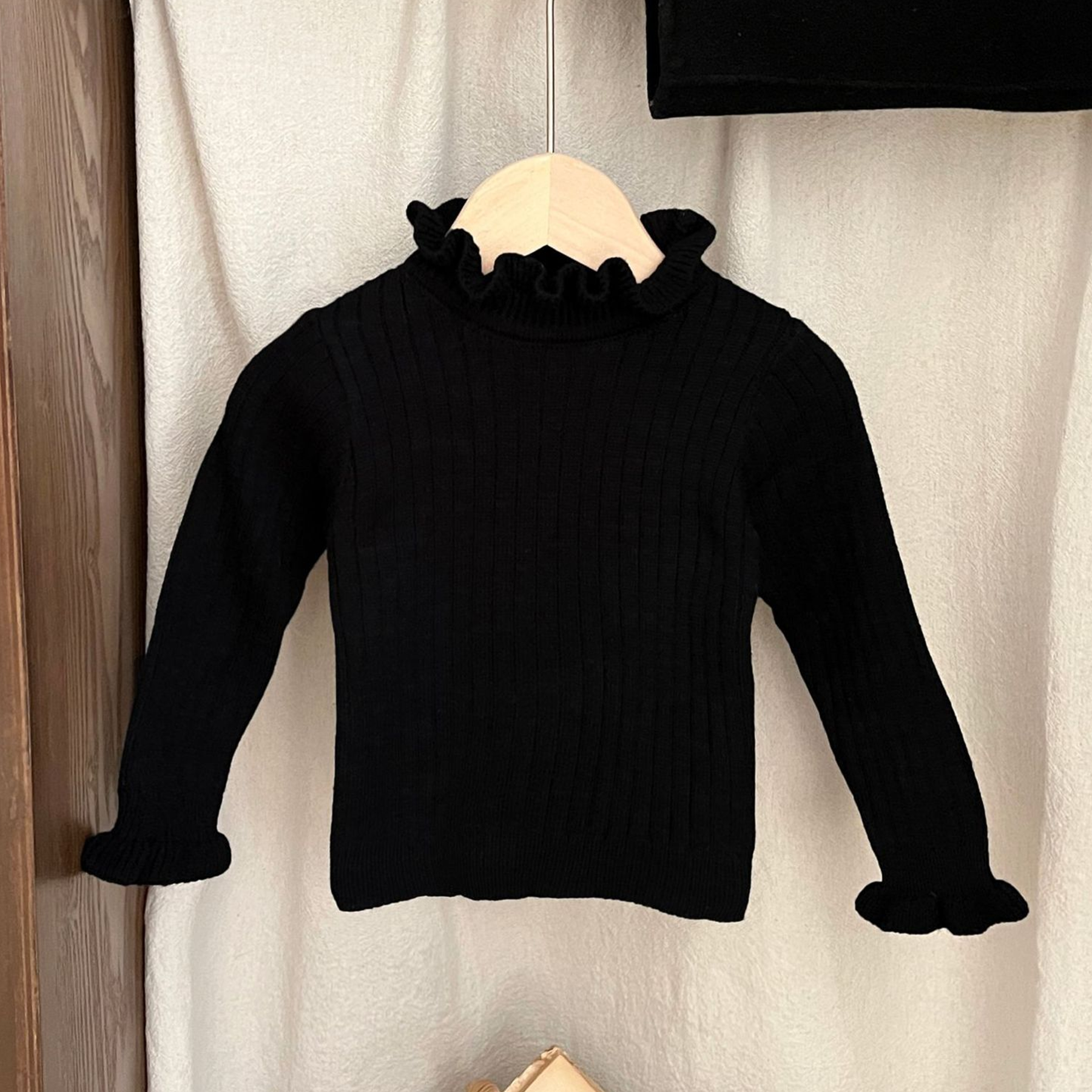 Acrylic Long Sleeve Regular Tops - Black - 12-13Y - image 10