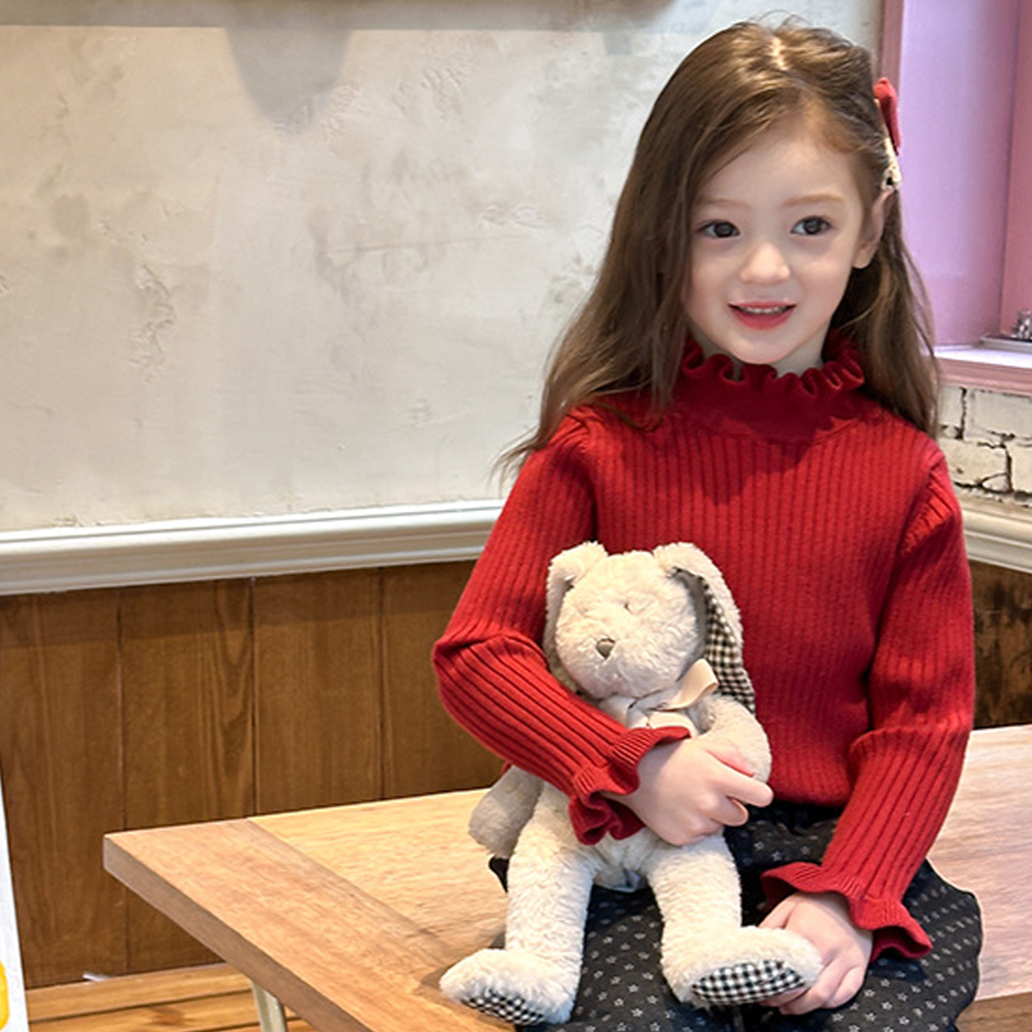 Acrylic Long Sleeve Regular Tops - Red - 12-13Y - image 14