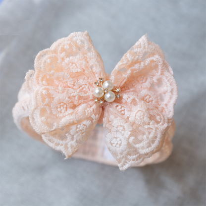 Solid With Embroidery Hairband - Pink Pearls - image 6