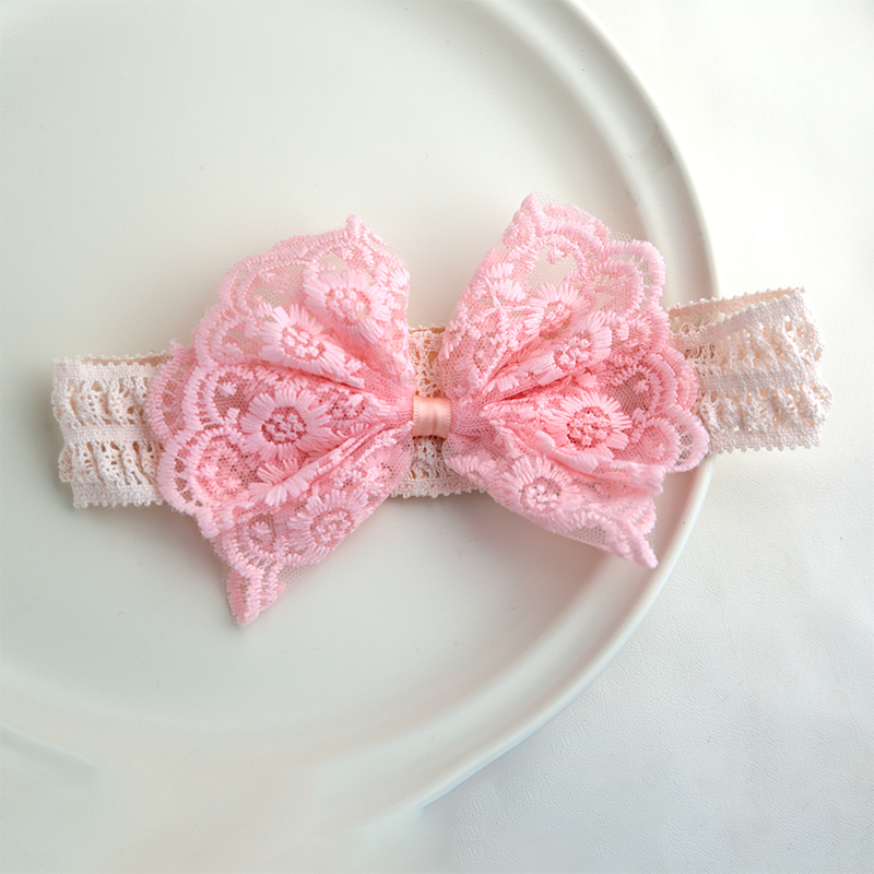 Solid With Embroidery Hairband - Dark Pink - image 7