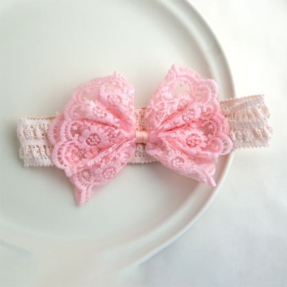 Solid With Embroidery Hairband - Dark Pink - image 7