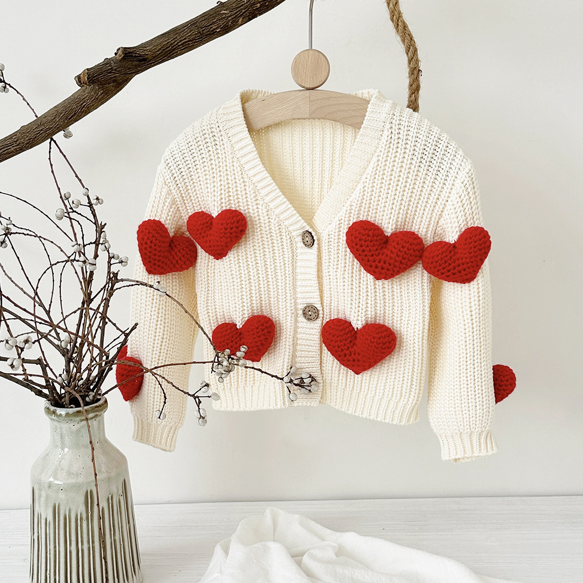 Knitwear Heart Long Sleeve Regular Outerwear - image 10