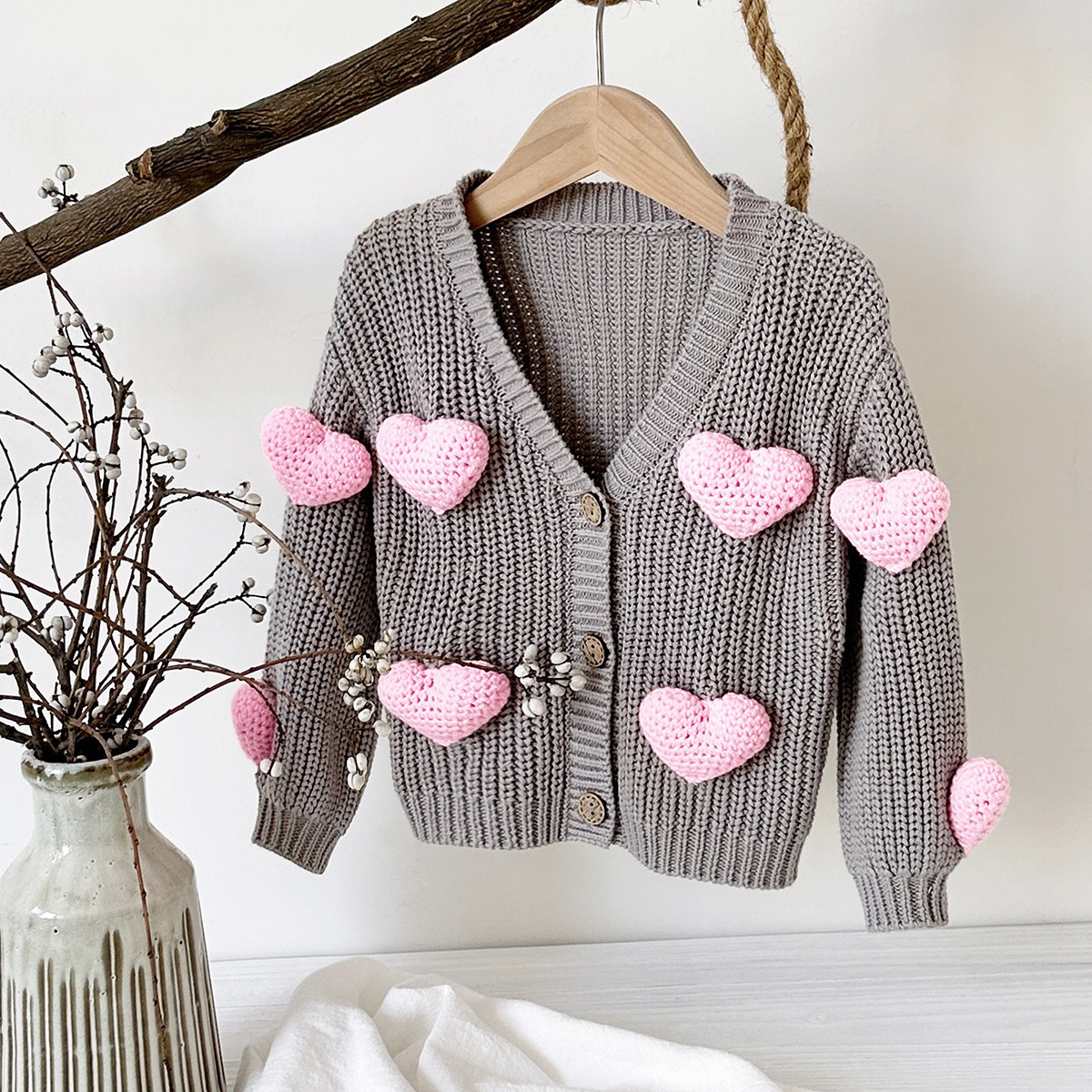 Knitwear Heart Long Sleeve Regular Outerwear - image 16