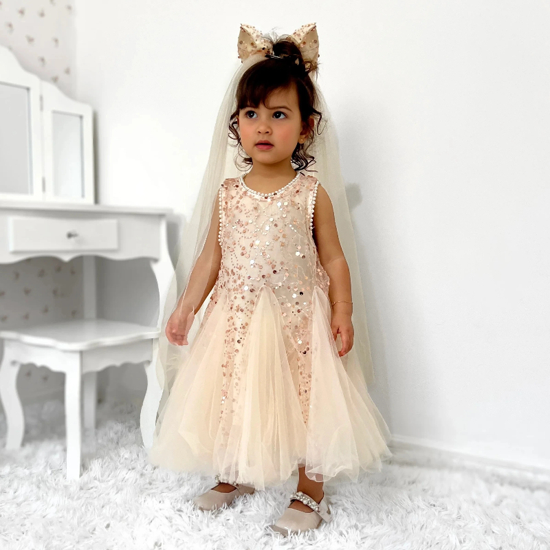 Mesh Sequins Folds Sleeveless Midi Dresses - image 3