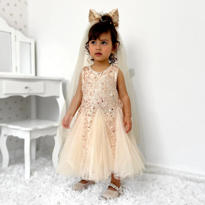 Mesh Sequins Folds Sleeveless Midi Dresses - image 3