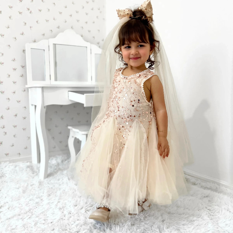 Mesh Sequins Folds Sleeveless Midi Dresses - image 1