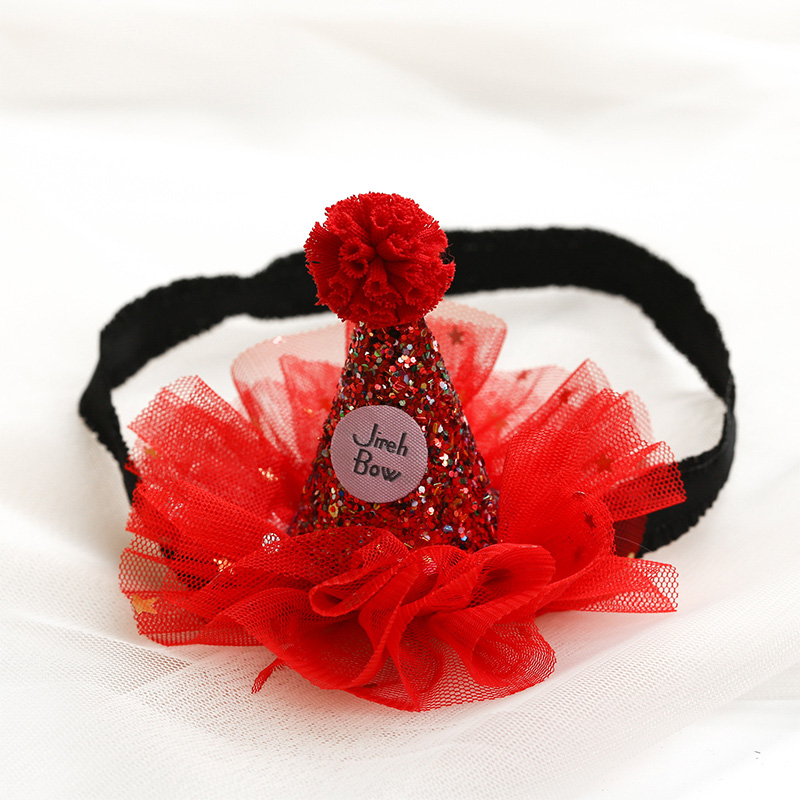 Color-block With Sequins Hairband - Headband - Red-Black - image 7