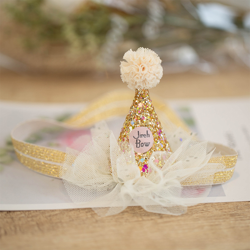 Color-block With Sequins Hairband - Headband - Golden - image 8