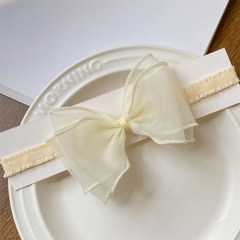 Solid With Bow Hairband - Beige - image 5