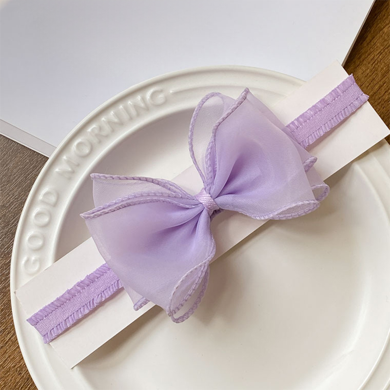 Solid With Bow Hairband - Purple - image 11