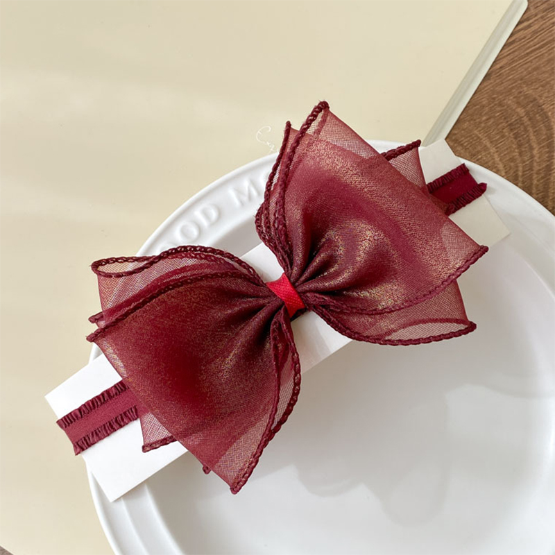 Solid With Bow Hairband - Date Red - image 15
