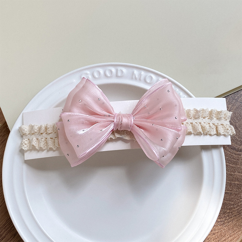 Solid With Bow Hairband - Hairband - Pink-Beige - image 3