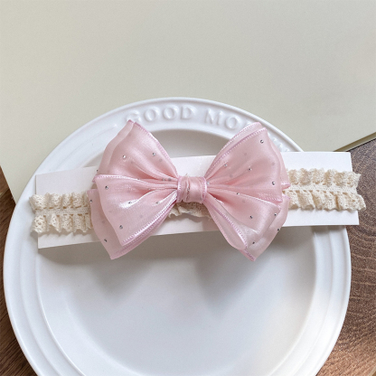 Solid With Bow Hairband - Hairband - Pink-Beige - image 3