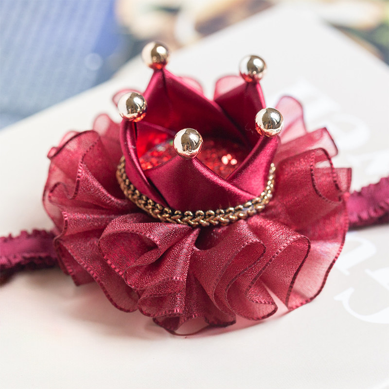 Color-block With Sequins Barrette - Hairband - Red - image 2