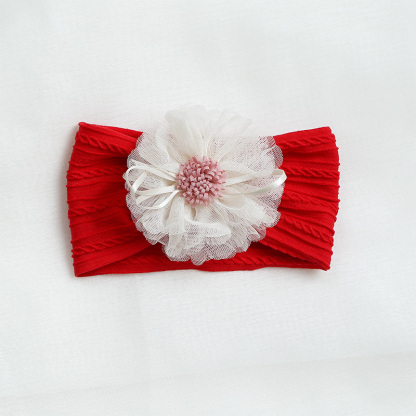 Color-block With Bow Hairband - Red - image 6